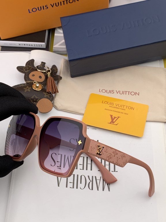 LV 2023 new women's square frame sunglasses driving sunglasses New sunglasses Fashionable and generous Comfortable and lightweight Exquisite luxury Ultra-light Model L2805