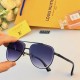 LV new men's sunglasses Europe and the United States explosion metal double beam fashion large frame sunglasses driving driving sunglasses