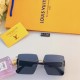 LV2024 new large frame square thin large face rimless sunglasses female Korean version of the glasses tide show the face of small street shooting sunglasses