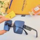 LV2024 new large frame square thin large face rimless sunglasses female Korean version of the glasses tide show the face of small street shooting sunglasses