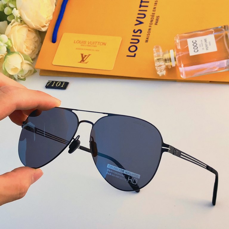 LV sunglasses men's driving special toadstool UV protection driver driving polarized ultra-light aviator sunglasses