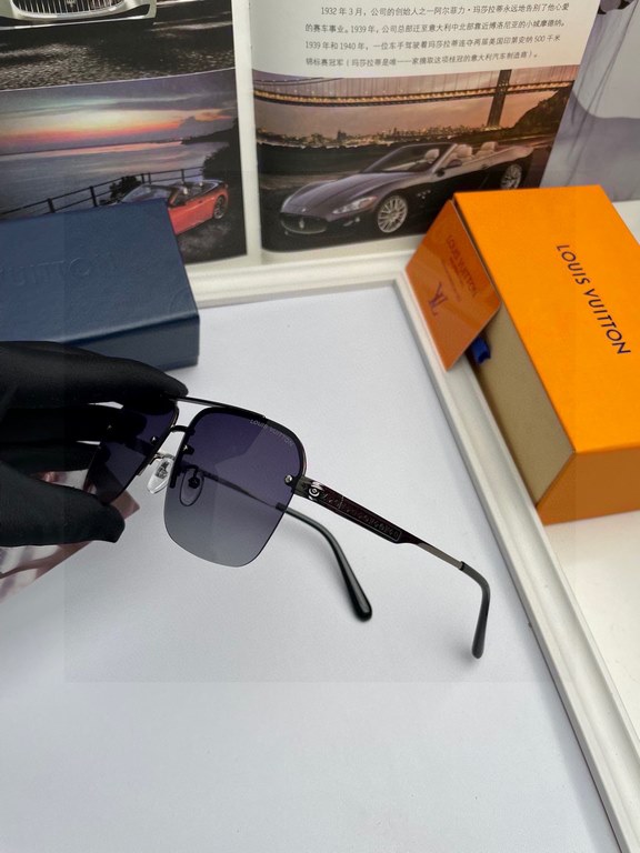 . New   Brand Louis Vuitton LV Original single quality men and women with the same polarized sunglasses   Material high-definition Polaroid polarized lenses, imported alloy printed logo mirror legs. Small frame exquisite