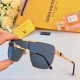 LV new one-piece sunglasses fashion Europe and the United States personality metal large frame sunglasses tide driving sunglasses