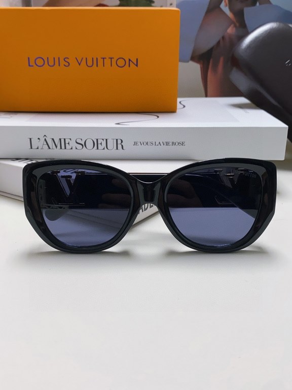 LV Louis Vuitton Retro cat eye butterfly sunglasses women large frame spicy girl round face show face small advanced sense of ultraviolet protection sunglasses tide ladies glasses