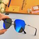 LV sunglasses men's new large face trend fashion polarized driving glasses super cool double beam sunscreen UV sunglasses