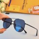 LV sunglasses men's new large face trend fashion polarized driving glasses super cool double beam sunscreen UV sunglasses