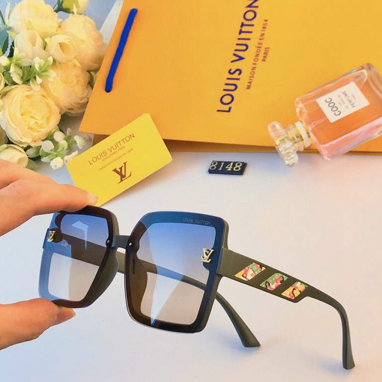 LV2024 new Korean version of the tide of large face thin sunglasses women's advanced sense of UV sunscreen large frame sunglasses