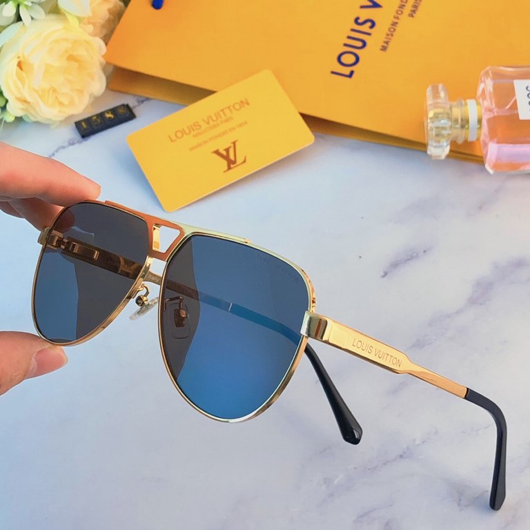 LV donkey home fashion sunglasses tide men's personalized metal sunglasses female round face retro aviator frame glasses Z1588E