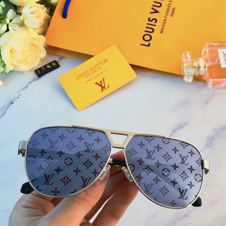 LV donkey home fashion sunglasses tide men's personalized metal sunglasses female round face retro aviator frame glasses Z1588E