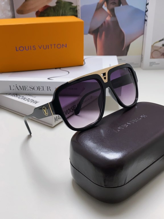 Lv Louis Vuitton 2024 new sunglasses retro personality avant-garde sunglasses model model tide cool high quality square frame unisex sunglasses