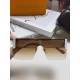 Lv Louis Vuitton 2024 new model model metal square one-piece large frame sunglasses women men universal fashion sun shading sunglasses silver film