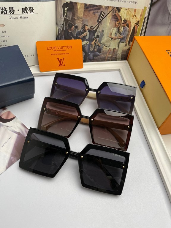 . NewBrand, LV Women's Polarized Sunglasses   TR Frames   Imported Polaroid HD Polarized lenses, metal logo inlaid temples, high-end customized design, wear a super model, travel and driving essentials. (No. 7106)