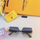 LV2024 new rimless sunglasses in Europe and the United States fashion large frame thin sunglasses female anti-ultraviolet trend driving glasses