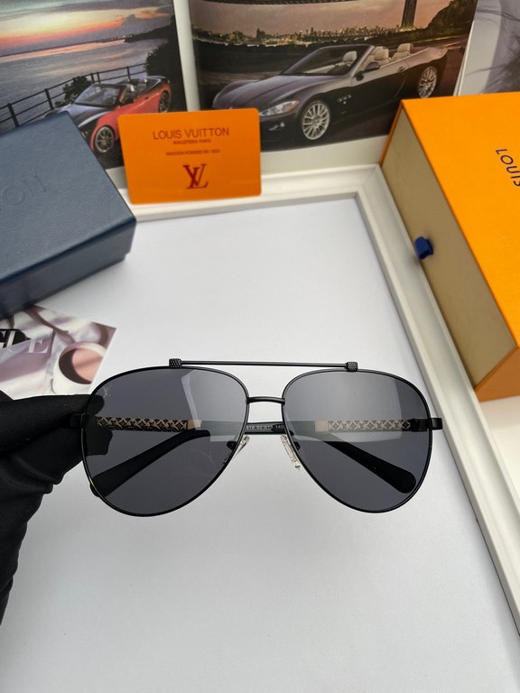 . Louis Vuitton LV  High Quality Men's Polarized Sunglasses   Material imported Polaroid polarized lenses,   stainless steel alloy frames,   texture is superb, men's driving essentials. (No. 8119)