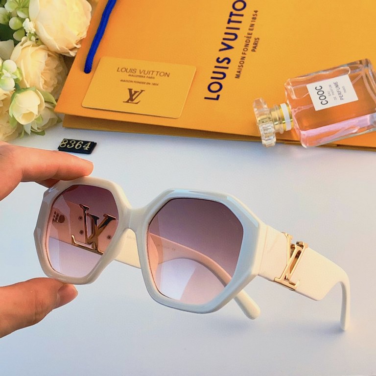 LV2023 new irregular large frame sunglasses in Europe and the United States trend fashion decorative net red glasses personality sunglasses cross-border