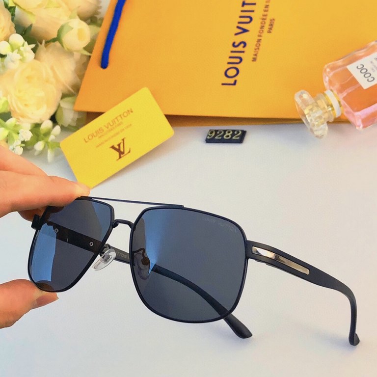 LV2024 new double beam metal advanced sense of men's sunglasses fashion trend driving driving UV protection sunglasses