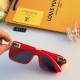 LV Europe and the United States fashion tide brand large frame sunglasses men V letters square frame sunglasses female summer sunscreen ultraviolet glasses