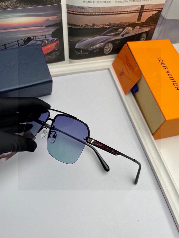 . New   Brand Louis Vuitton LV Original single quality men and women with the same polarized sunglasses   Material high-definition Polaroid polarized lenses, imported alloy printed logo mirror legs. Small frame exquisite