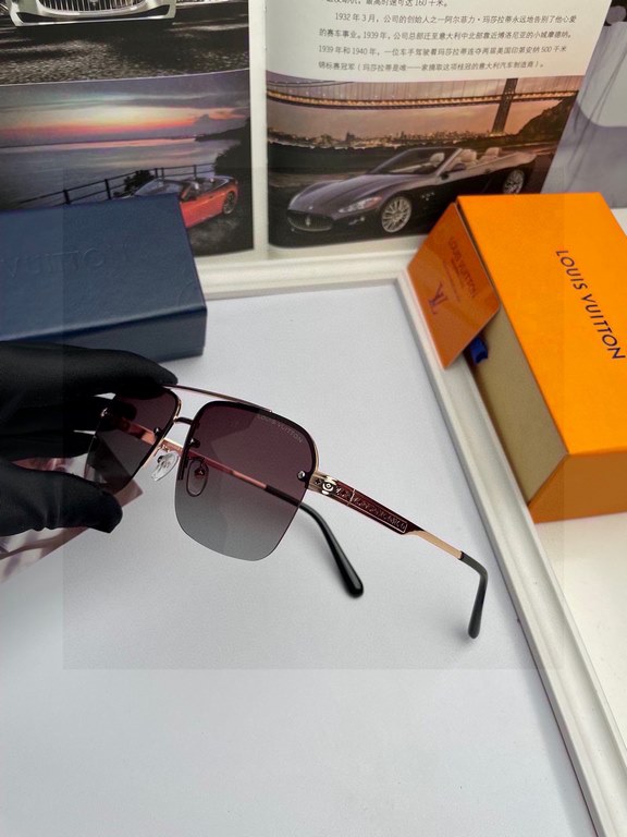 . New   Brand Louis Vuitton LV Original single quality men and women with the same polarized sunglasses   Material high-definition Polaroid polarized lenses, imported alloy printed logo mirror legs. Small frame exquisite