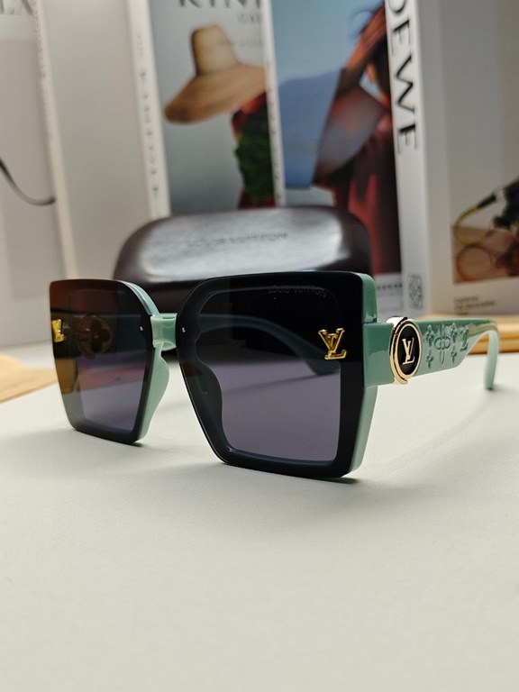 LV Louis Vuitton Super good quality women's sunglasses UV protection round face large frame sunglasses 2024 new large face thin retro net red glasses