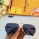 Lv Europe and the United States personalized double beam retro large face sunglasses driving driving sunglasses polygonal male sunglasses ins wind