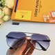 Lv Europe and the United States personalized double beam retro large face sunglasses driving driving sunglasses polygonal male sunglasses ins wind