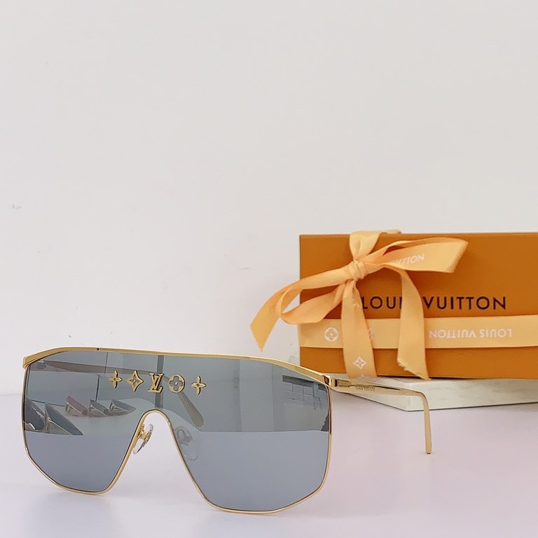 This year's latest fashion runway models Model Z1717UAlphabet Print Premium One-piece Sunglasses The most classic Louis Vuitton monogram LogoLuxurious four-leaf clover engraving.