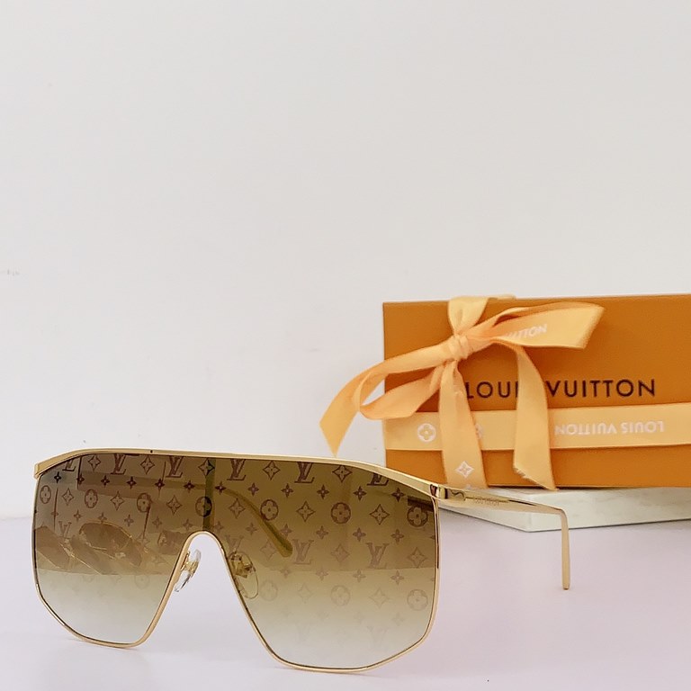 This year's latest fashion runway models Model Z1717UAlphabet Print Premium One-piece Sunglasses The most classic Louis Vuitton monogram LogoLuxurious four-leaf clover engraving.