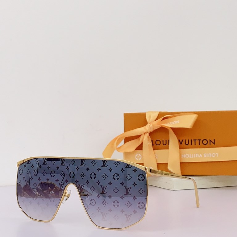 This year's latest fashion runway models Model Z1717UAlphabet Print Premium One-piece Sunglasses The most classic Louis Vuitton monogram LogoLuxurious four-leaf clover engraving.