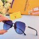 LV new men's polarized sunglasses fashion double beam large frame sunglasses UV protection driving glasses aviator toadstools