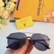 LV new men's polarized sunglasses fashion double beam large frame sunglasses UV protection driving glasses aviator toadstools