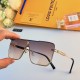 LV super cool square round sunglasses men's trend connected sunglasses rimless glasses fashionable match sunglasses