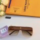 LV super cool square round sunglasses men's trend connected sunglasses rimless glasses fashionable match sunglasses