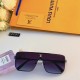 LV super cool square round sunglasses men's trend connected sunglasses rimless glasses fashionable match sunglasses