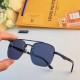 LV new half-rim personalized sunglasses men handsome Korean sunglasses ins style summer fashion glasses