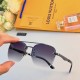 LV new half-rim personalized sunglasses men handsome Korean sunglasses ins style summer fashion glasses