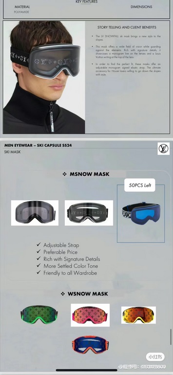 Lv ski goggles   new color