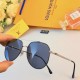 LV new men's polarized sunglasses fashion double beam large frame sunglasses UV protection driving glasses aviator toadstools