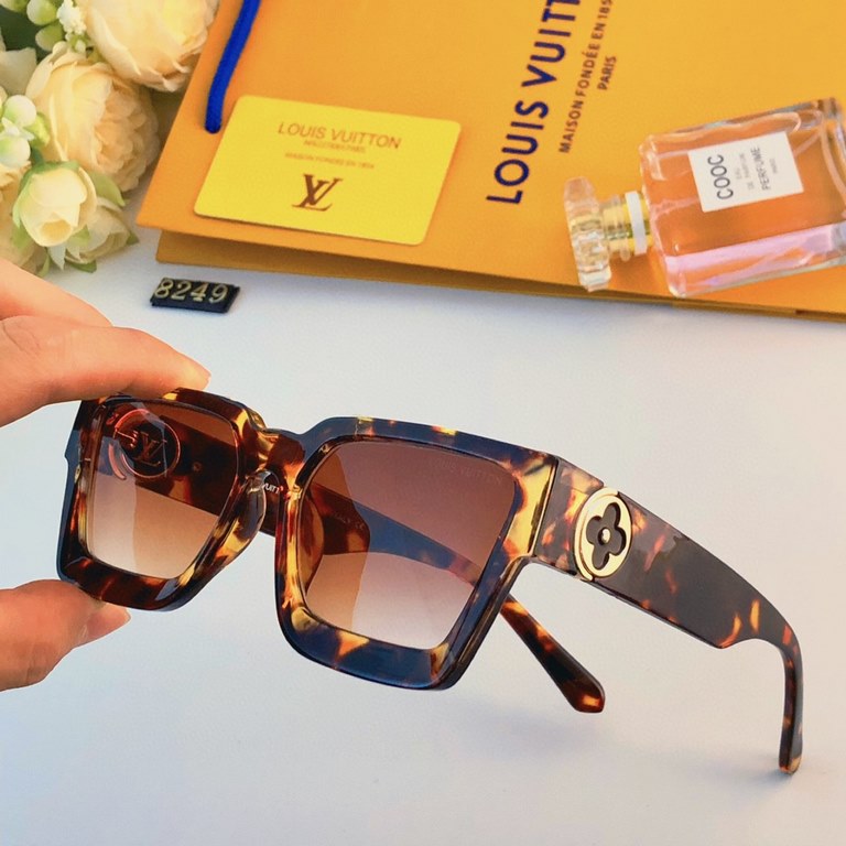 LV Europe and the United States cross-border sunglasses female senior sense ins net red square box retro light luxury male sunglasses trend sun glasses