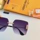 LV new square rimless glasses female large face thin street shooting Korean trend sunglasses INS tide sunglasses