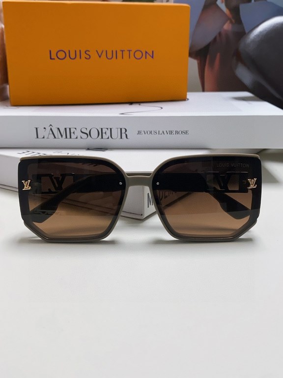 Lv Louis Vuitton 2024 latest version of the advanced sense of temperament large frame square celebrity sunglasses women's new large round face sunshade sunglasses for men and women