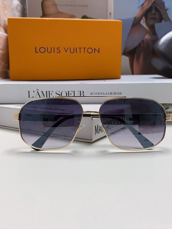 Lv Louis Vuitton 2024 new sunglasses retro tide cool sunglasses high quality high quality metal round frame unisex