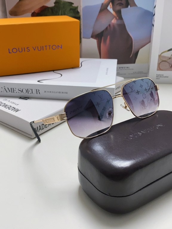 Lv Louis Vuitton 2024 new sunglasses retro tide cool sunglasses high quality high quality metal round frame unisex