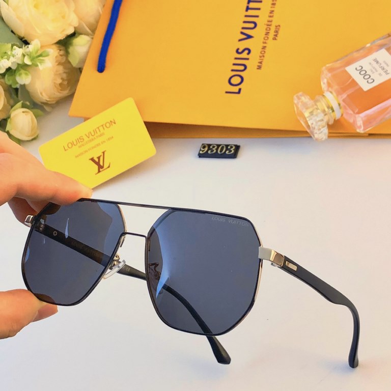 LV2024 new Korean version of a hundred retro sunglasses street shooting advanced sense ins sunscreen riding polarized sunglasses