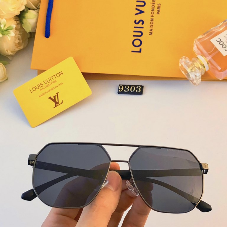 LV2024 new Korean version of a hundred retro sunglasses street shooting advanced sense ins sunscreen riding polarized sunglasses