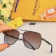 LV new men's polarized sunglasses fashion double beam large frame sunglasses UV protection driving glasses aviator toadstools