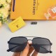 LV new men's polarized sunglasses fashion double beam large frame sunglasses UV protection driving glasses aviator toadstools