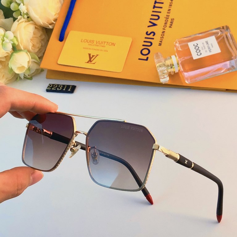 LV2023 new sunglasses Korean version of retro double beam sunglasses net red tide men street shooting personalized sun glasses