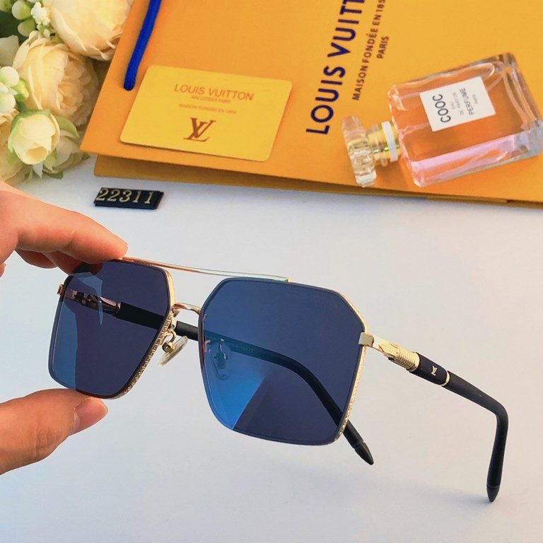 LV2023 new sunglasses Korean version of retro double beam sunglasses net red tide men street shooting personalized sun glasses