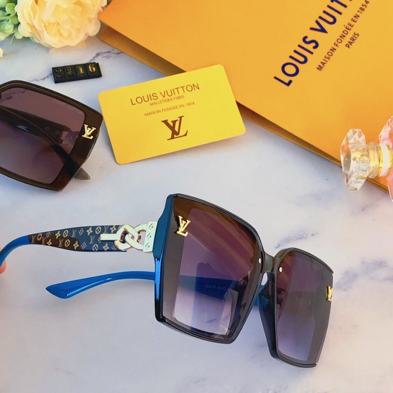 LV sunglasses female thin retro Korean fashion personality square anti-ultraviolet large face trend spicy girl sunglasses